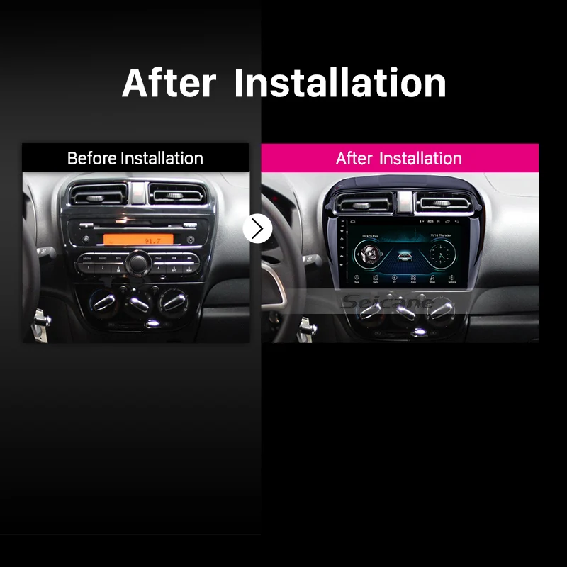 Sale Seicane Android 8.1 2DIN 9inch Car Head Unit Radio Audio GPS Multimedia Player For Mitsubishi Mirage 2012 2013 2014 2015 2016 5