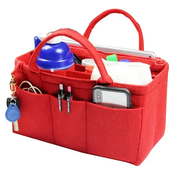 

Customizable Felt Tote Organizer (w/ Handles & Detachable Compartments) Neverfull MM GM PM Speedy 30 25 35 40 Purse Insert Bag