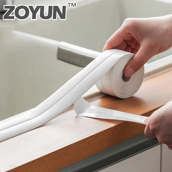

3.2mx3.8cm Bathroom Bathtub Kitchen Wall Stickers Sealing Strip Sealant Tape Mildew Resistant Waterproof Foam Self Adhesive Tape