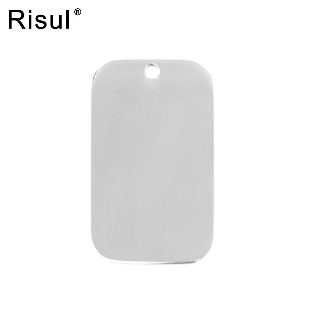 

Risul 21x36mm round corner rectangle blank pendant both sides mirror Polish stainless steel personalized charm pendants 10pcs