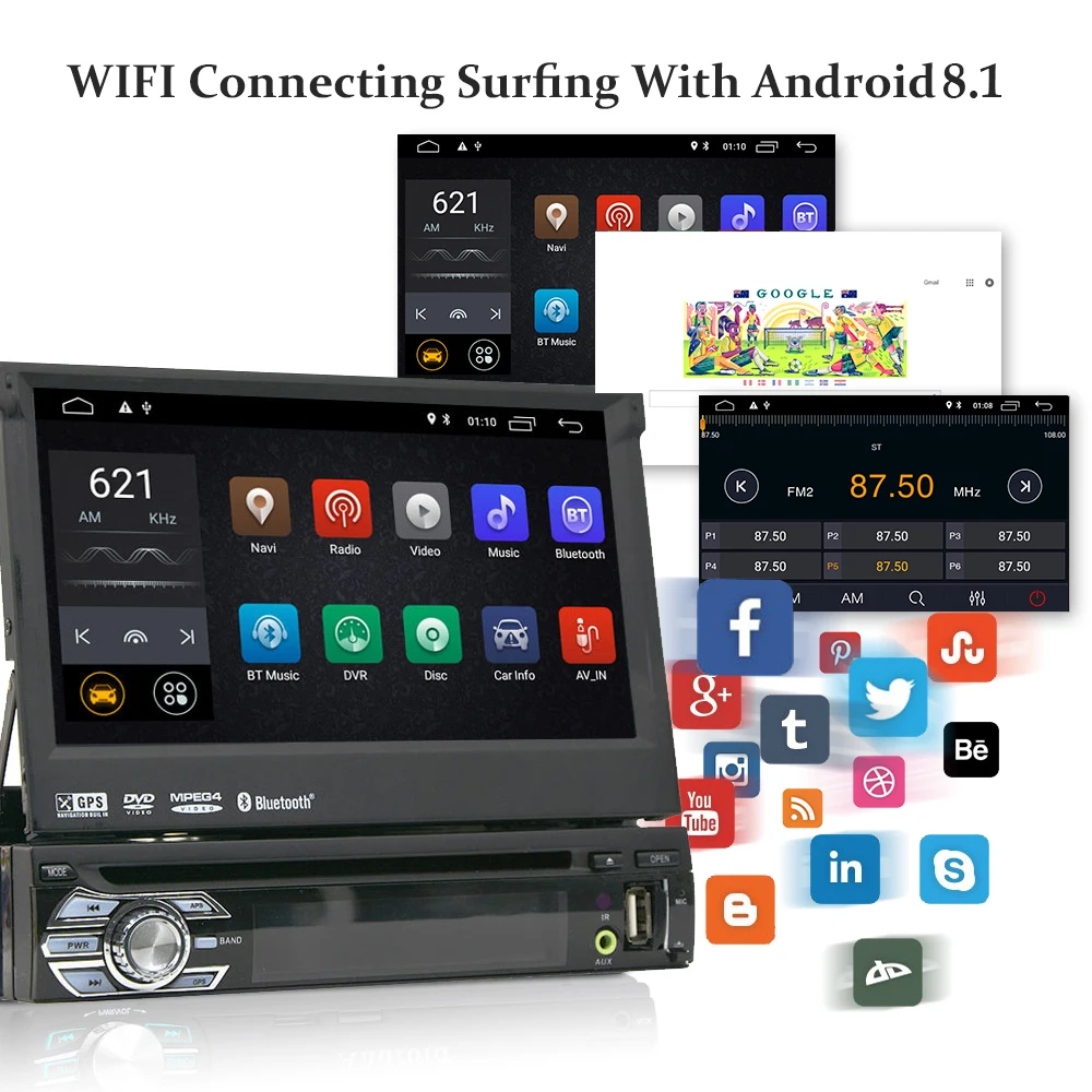 Best 7 inch 1 Din Android 9.1 Car DVD Player Stereo Radio GPS Navigation 2GB+16GB Quad Core Car Multimedia Player Steering wheel RDS 3 Best 7 inch 1 Din Android 9.1 Car DVD Player Stereo Radio GPS Navigation 2GB+16GB Quad Core Car Multimedia Player Steering wheel RDS 3