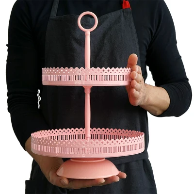 Розовый торт стенд кекс лоток птичья клетка день рождения торт инструменты украшение дома конфеты бар десертный стол вечерние поставщик - Цвет: 7