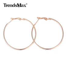 Тонкие серьги-кольца для женщин и девушек 585 женские серьги из розового золота женские ювелирные изделия Прямая поставка подарки на день Святого Валентина KGEM30