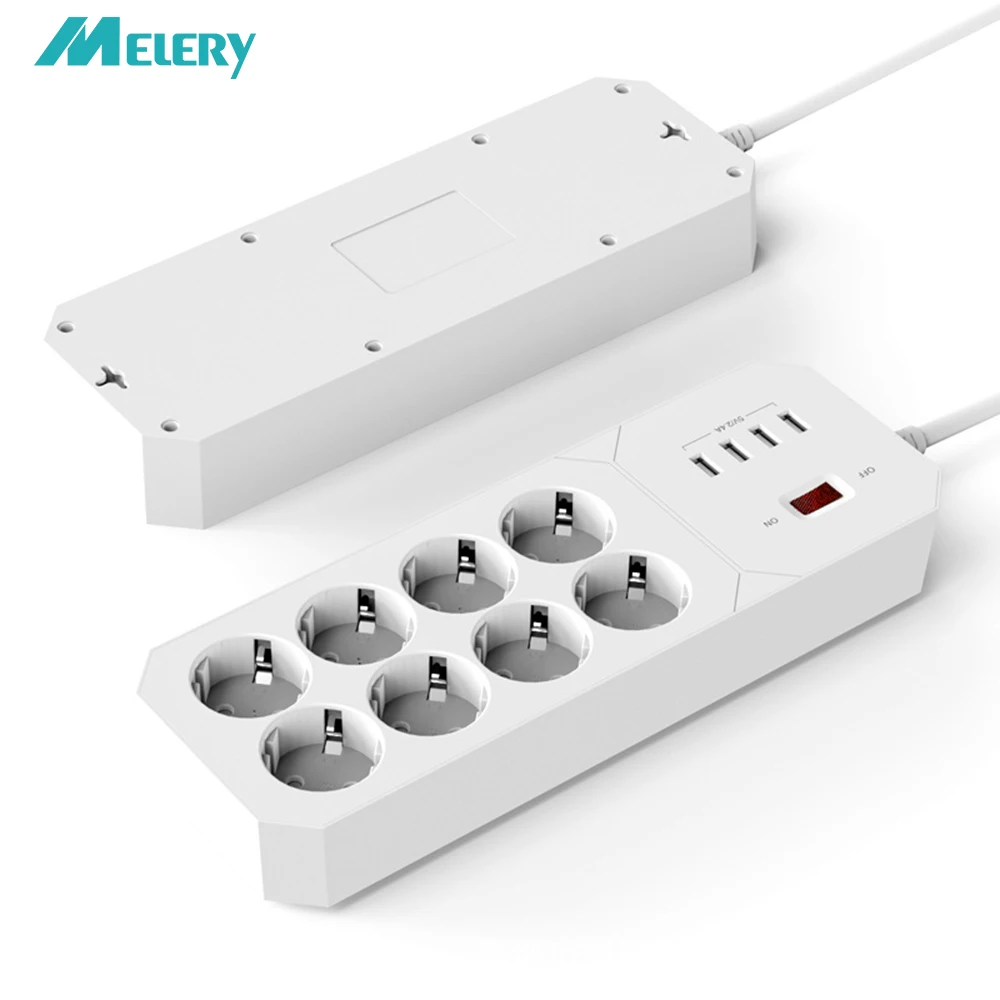 

Power Strip 8 AC Outlets EU Plug Socket with USB Charging Port 1.8M Extension Cord for Computer TV Smartphone Homekit Appliances