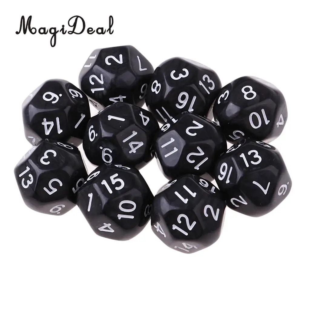 20pcs 16 Sided D16 14mm Acrylic Opaque Dices for Role Playing Game RPG Dice