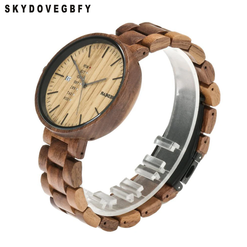 

SKYDOVEGBFY Wood Watch Custom Walnut Watch Wrist Wooden Watches Luxury Wooden Bamboo Watches
