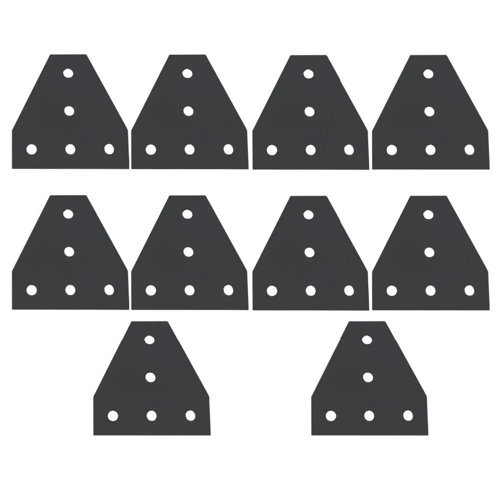 

3D Printer Aluminum T Shaped 5 Hole 60x60x4mm Joining Plate for 2020 v-slot/T-slot Aluminum Extrusion Set of 10
