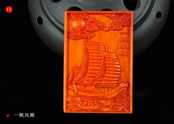 

Koraba Fine Jewelry Indonesian Blood Dragon Wood Manual Sculpture Smooth Sailing Sculpt Pendant Free Shipping