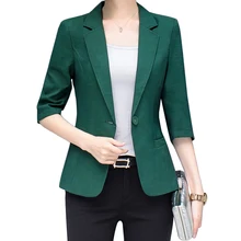 Тонкий Женский блейзер feminino пальто размера плюс Повседневная куртка костюм на одной пуговице белые женские блейзеры Офисная Рабочая одежда casaco jaqueta