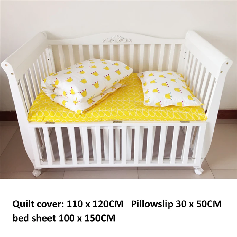 Online 3 pcs Anak Baby Bedding Set Murni Katun Lembar + Selimut Penutup + Sarung Bantal Anak Bayi Crib Bedding Nursery Set