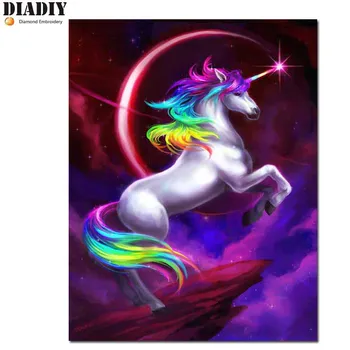 

Full Square&round drill 5D DIY Diamond embroidery Colored unicorn Diamond Painting Cross Stitch Rhinestone Mosaic decor gift