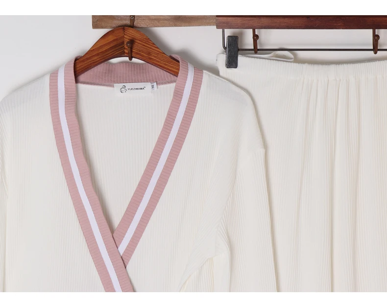 Ночная рубашка с длинным рукавос топ+ брюки пижамы для беременных кормящие тонкие маленькие полосы ямы для беременных летние топы Ночная сорочка для беременных