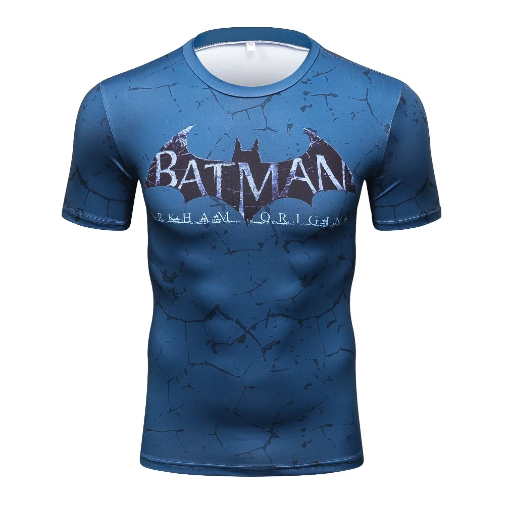 

Batman Short Sleeve 3D T Shirt Men T-Shirt Tops Punisher Crossfit Funny Superman tshirt Quick drying Fitness Compression Shirt