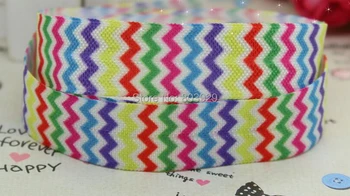 

(50yards/lot) 5/8" Elastic Custom Printed Chevron Ribbon