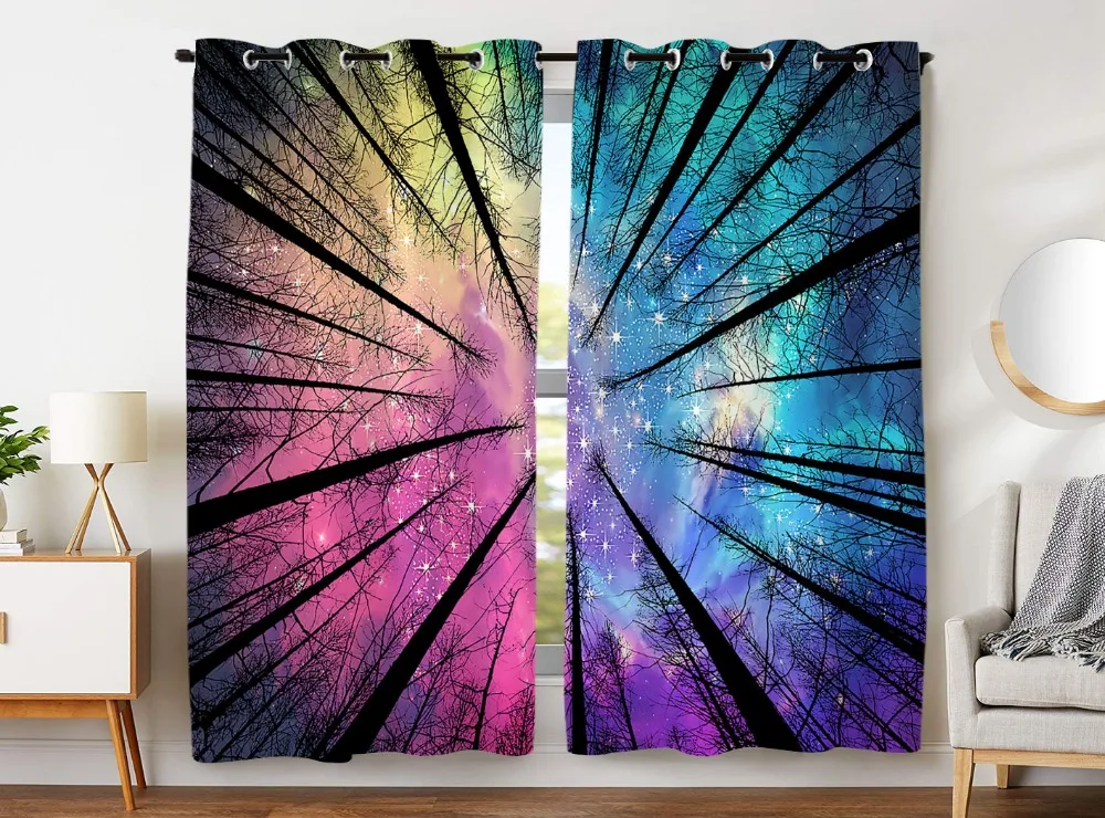 Blackout Curtains 2 Panels Grommet Top Darkening Curtain For Kids