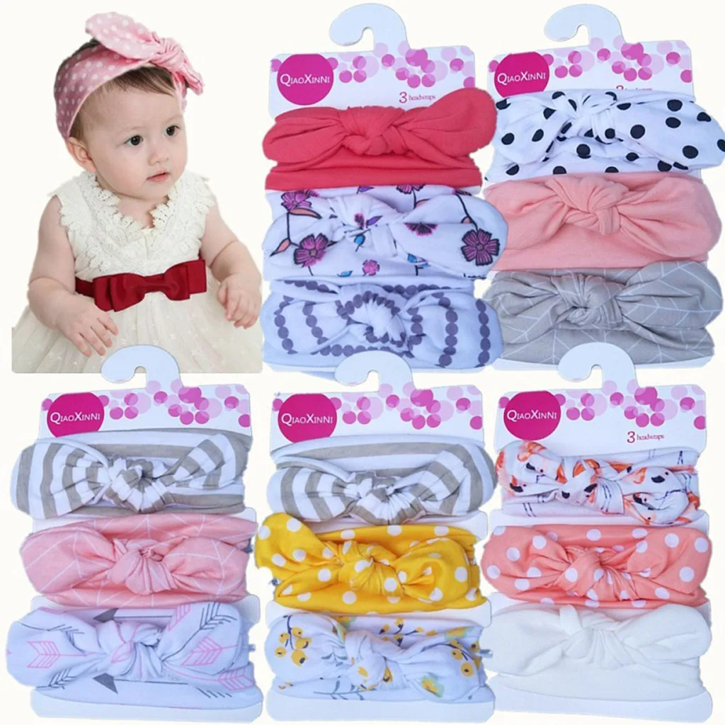 

TELOTUNY Kids Hair accessories Cotton 3PCS Newborn Baby Kids Boys&Girls Floral Headband Elastic Bowknot Accessories Set MARC12