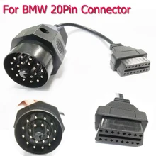 Для BMW E39 E36 X5 Z3 кабель 20Pin To 16Pin OBD2 Кабель-адаптер OBD2 16 PIN Женский Соединительный кабель для BMW 20 Pin диагностический кабель