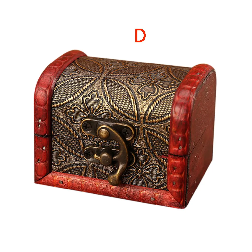 Деревянная коробка для хранения ювелирных изделий, ретро Изысканная европейская шкатулка, сундук с сокровищами 5,20