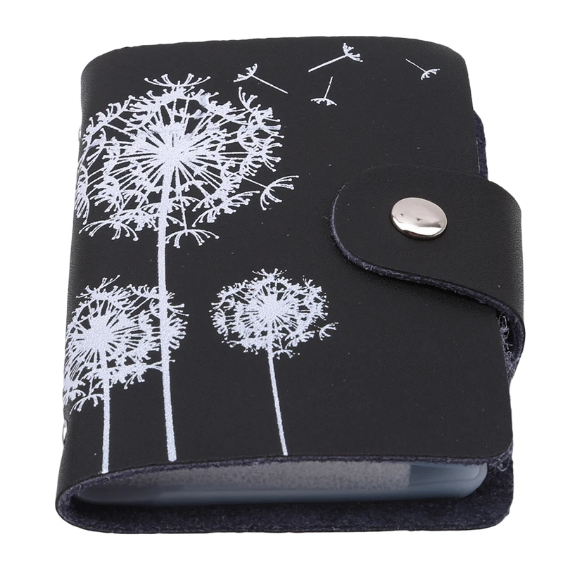 

Unisex 26 Card Slot ID Card Holder Wallet Split Leather Print Flower Big Capacity Card Case Fashion Business Credit Card Wallet