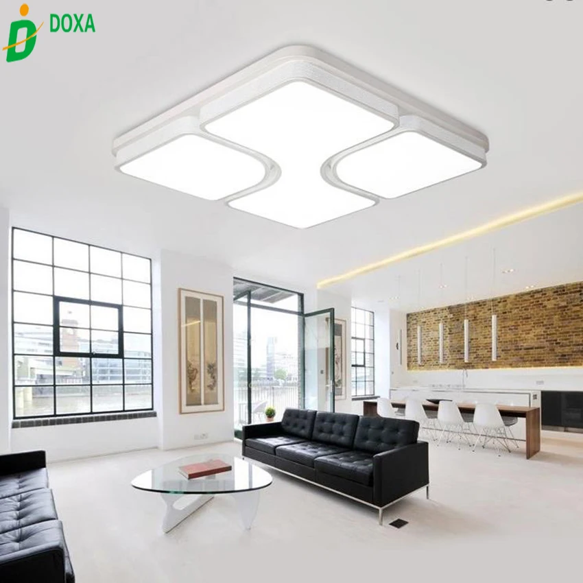2017 Modern Simple white led ceiling lamp vintage square light white