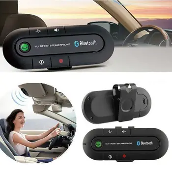 

Wireless Multipoint Bluetooth Hands Free Car Kit Speakerphone Speaker Visor Clip