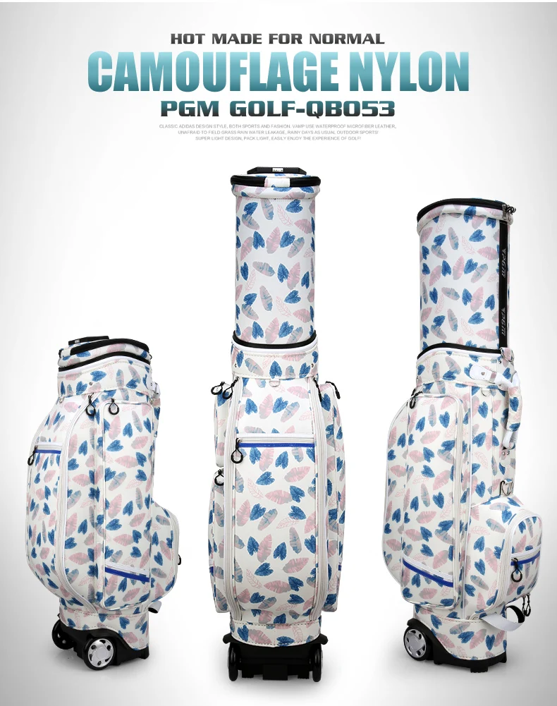 Pgm Golf стандартная сумка, дамские водонепроницаемые сумки для гольфа с принтом, многоцелевые дорожные сумки большой емкости с колесами D0476