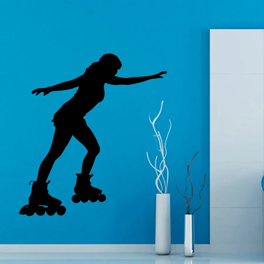 Roller Skate Sport Wall Decal Girls Bedroom Vinyl Wall Stickers Skating