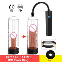 Electric Penis Pump Male Penis Enlargement Extender Vacuum Pump Penis Erection Trainer Sex Toy For Men Male Masturbator Sex Shop promotion new men male vacuum penis extender enlargement hanger system stretcher lengthening tool sex toy