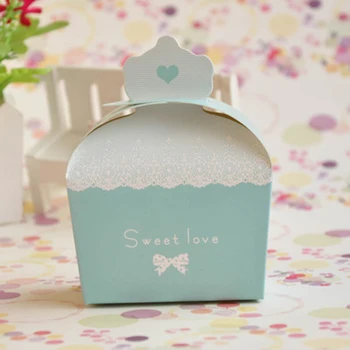 

100pcs/lot Sweet Love Candy Box Creative Small Wedding Crown Fresh Paper Candy Box Red/Pink/Blue/Purple Party Supplies