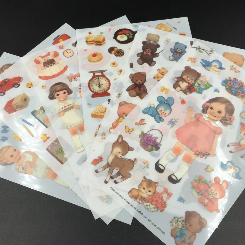 

Cute Girl Pvc Stickers for Scrapbooking/ DIY Crafts/Photo Album/Card Making Decoration 6pcs/lot