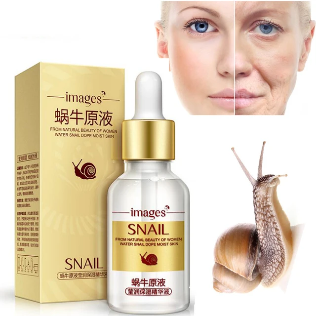 IMAGES Snail Extract Serum Face Essence Anti Wrinkle Hyaluronic Acid Anti Aging Collagen Whitening Moisturizing Face