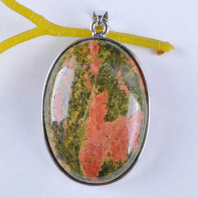 Unakite Epidote бисер Овальный кулон ювелирные изделия для женщин подарок S941 | Украшения