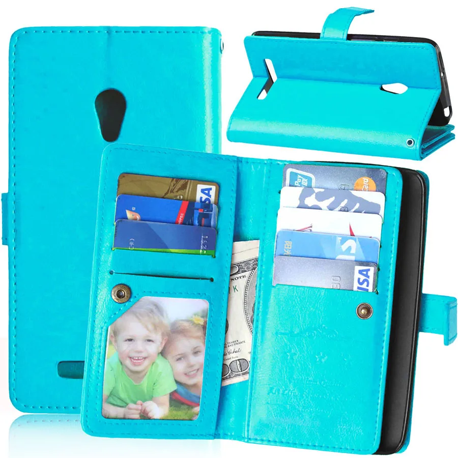 Новинка, Ретро Чехол-книжка Zenfon 5, кожаный чехол-бумажник для ASUS Zenfone 5 A501CG A500CG, чехол-Капа с подставкой, стильный держатель для карт - Цвет: Blue