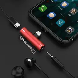 2 в 1 тип-c до 3,5 мм аудио адаптер зарядный музыкальный преобразователь кабельного разъема для телефонов Xiaomi 6 huawei P10 mate 20 type C