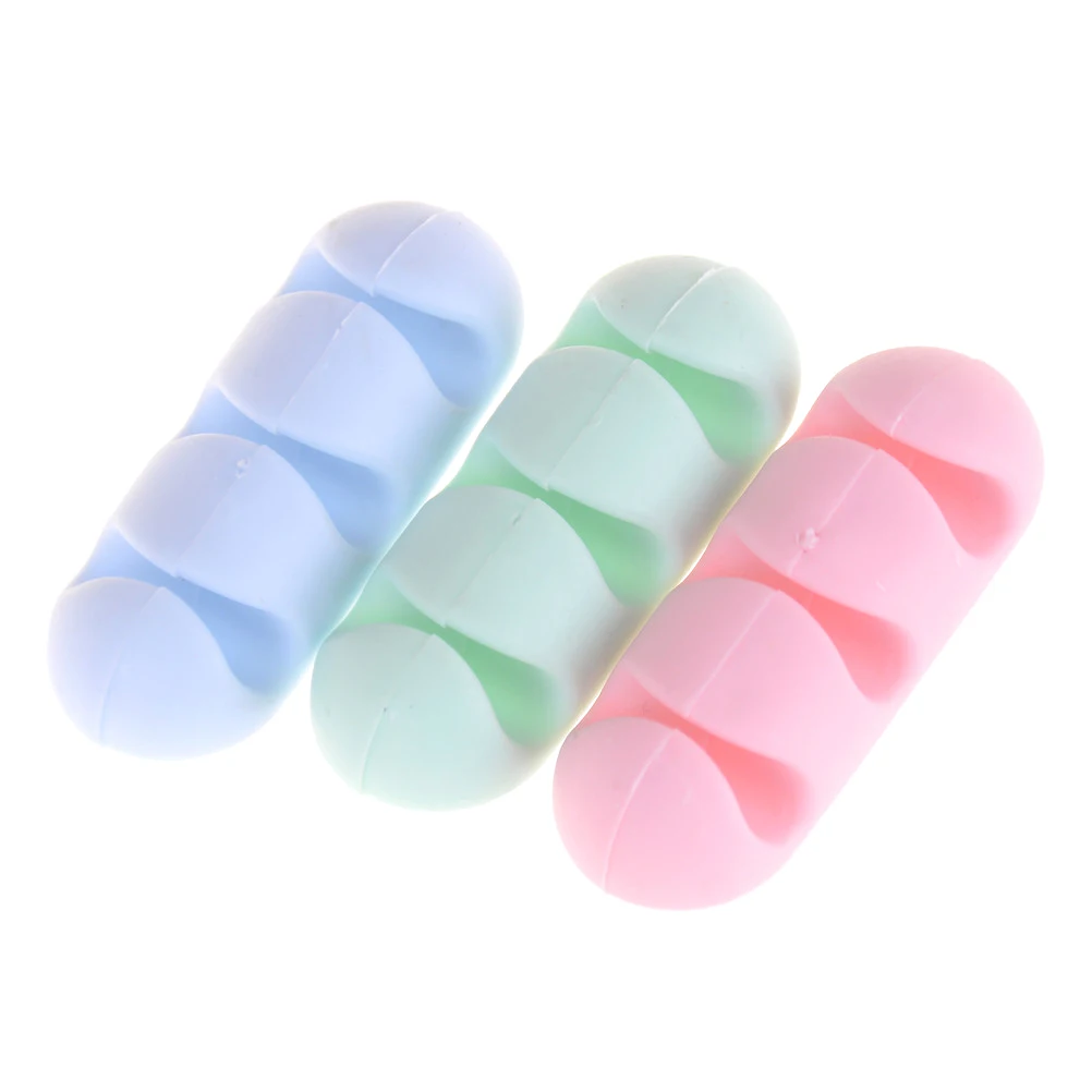 

5cm*2cm Silicon Storage Charger Cable Holder Clip Caldecott Cable Ties clip Cable Winder Earphone Cable Organizer Wire for Phone