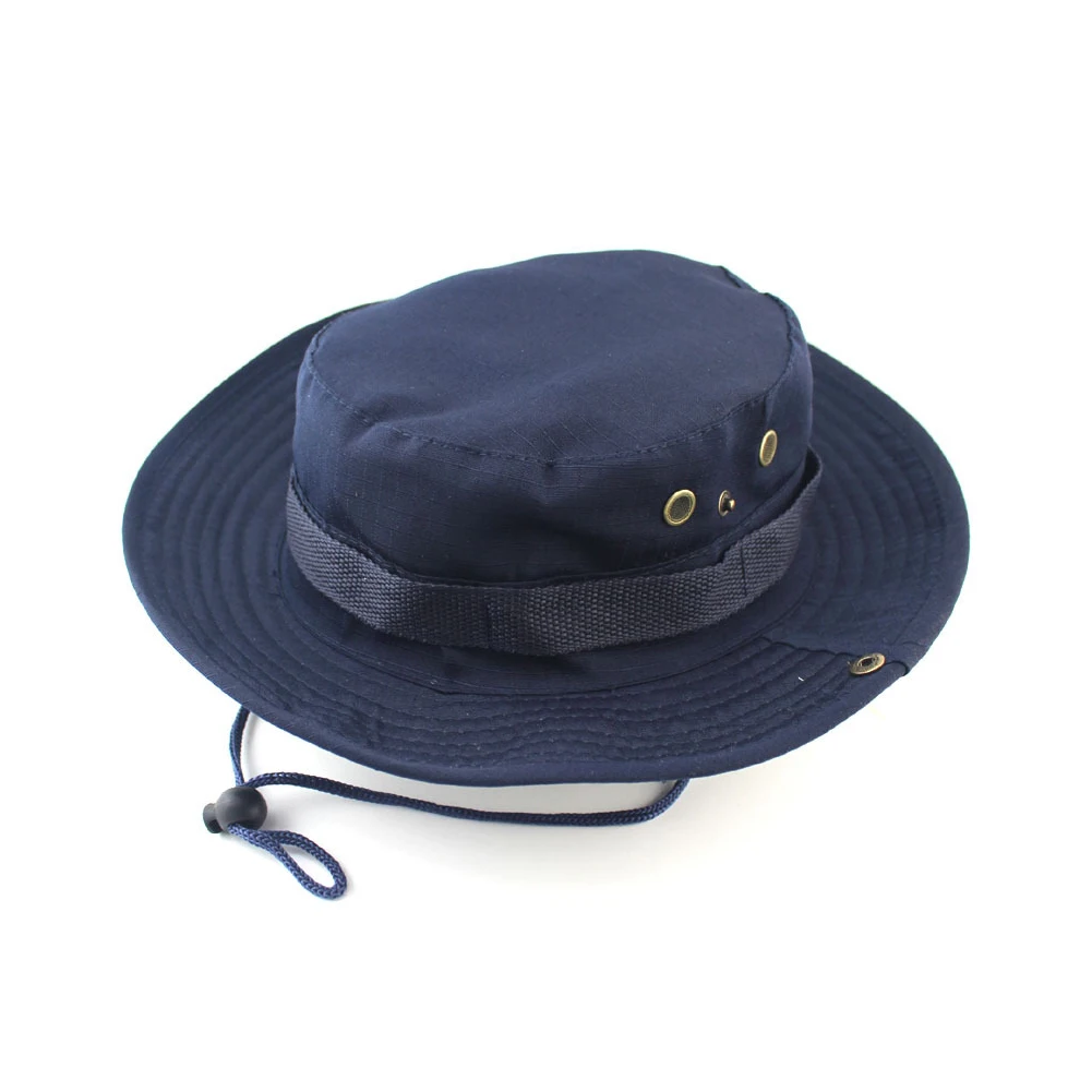 Ведро шапки открытый джунгли военный камуфляж Боб камуфляж шляпа Bonnie рыбалка кемпинг барбекю хлопок горный Альпинизм шляпа - Цвет: navy blue