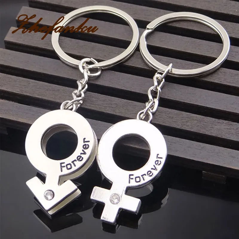 

2017 Cute Couple Keychain For Lover Christmas Gift Women Key Holder Chain Keyring Fashion Souvenir