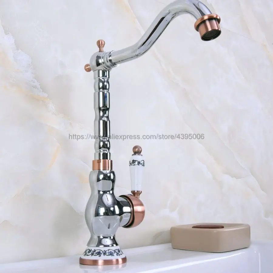 مصقول الكروم الحمام الغرور بالوعة صنبور واحد السيراميك مقابض النحاس الساخنة والباردة حوض خلاط صنبور Bnf908