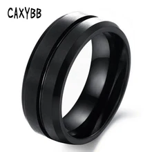 Caxybb модное мужское Ювелирное кольцо из нержавеющей стали ювелирные изделия кольцо из вольфрама мужские черные Серебряные модные вечерние металлические кольца