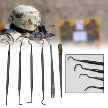 

Accessoires 2 stks Staaldraad Borstel + 4 stks Haak Kit Airsoft Pick Set Universal Cleaning Kit Tactical Rifle gun Cleanin