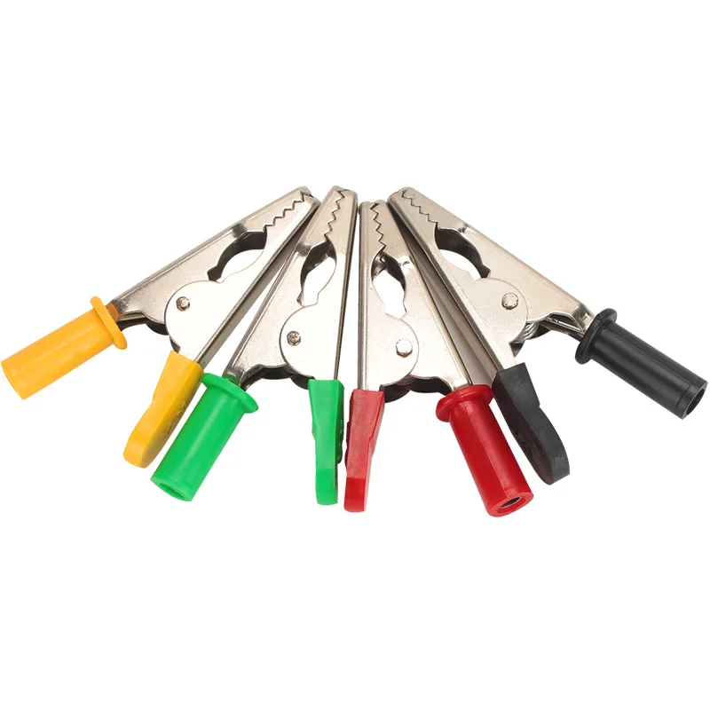 shthde 2pcs black red small solid copper electrical clamp alligator