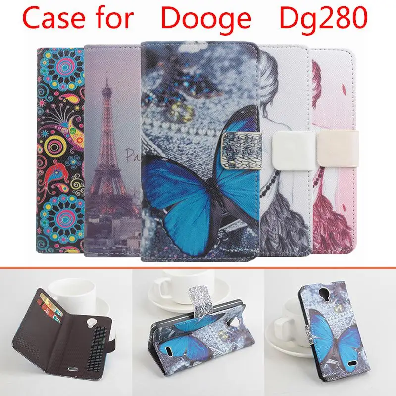 

High Quality Pattern Flip Leather Case Cover For Doogee DG280 with stand function and card slots