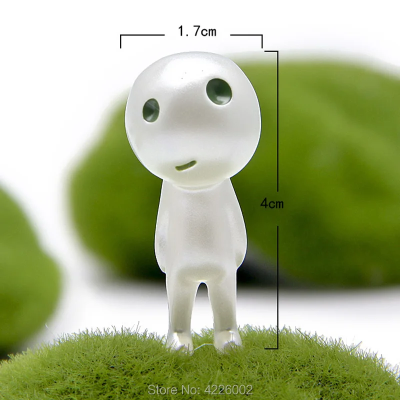 10pcs/lot Princess Mononoke Luminous Elf Tree Dolls Set Kodamas Glow in dark Resin Model Cartoon Action Figures Spirit Figurines
