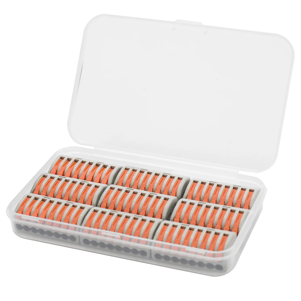 

9pcs 8-Way Electric Wire Connectors Flame Retardant Cable Connector Box Set Universal Fast Kit Quick Install Terminals