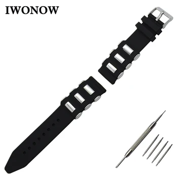 

Silicone Rubber Watch Band 24mm for Suunto TRAVERSE Stainless Pin Buckle Strap Wrist Belt Bracelet Black + Spring Bar + Tool