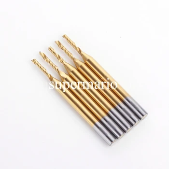 

Professional High Quality 1x 1/8'' Titanium N2 Coated Carbide One Single Flute CNC Router Bit 2.5mm x8mm (1LX3.2.508-Tix1pc)