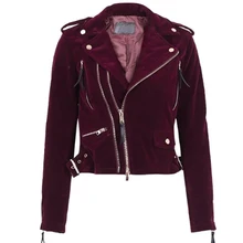 Brand Velvet zipper Button font b jacket b font coat women 2017 Autumn red black Long