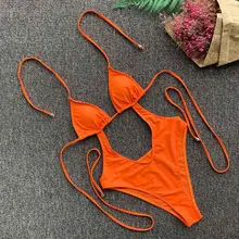 Сексуальный Одноцветный цельный купальный костюм с вырезами, женский купальник с пуш-ап, женский купальный костюм с высоким вырезом, купальный костюм, монокини