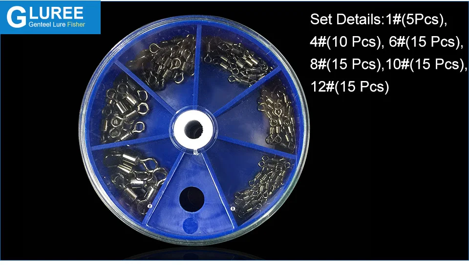 GLUREE-75PcsBox-Stainless-Steel-Fishing-Swivel-Set-Snap-Ball-Bearing-Lock-Rolling-Swivel-Connector-Hook-Fishing-Accessories-Kit_09