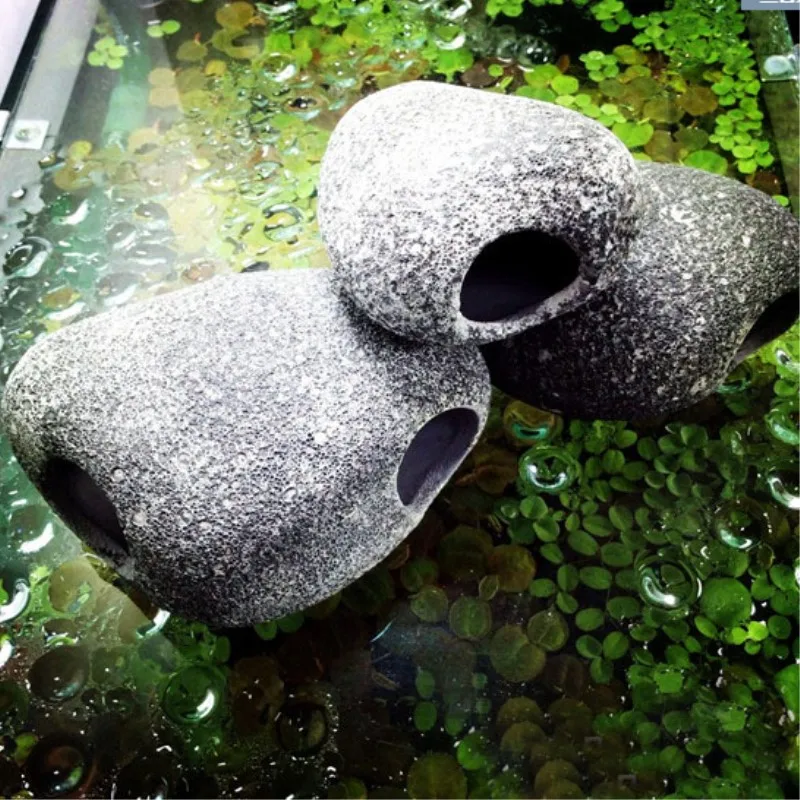 

2018 Fish's Dodge House Fish Tank Resin Stone Cave Ornament Aquarium Landscaping Fish Bowl Stone Decoration Aquarium Plants